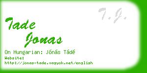 tade jonas business card